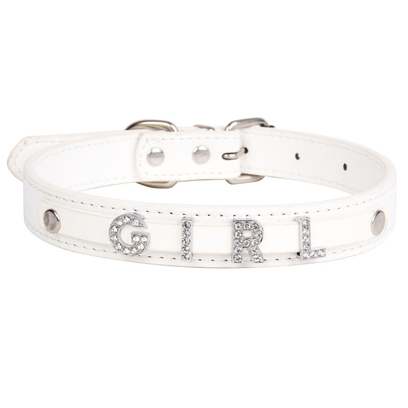 HKM-9014205 Personalized PU Leather Pet Collar with Easy-Install Alloy Screws for Small and Medium Pets
