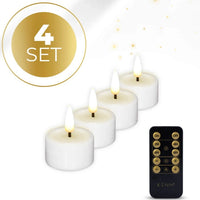 HKM-901459 White LED Tealight Candles - D4.1 x H5 cm - Safe and Elegant Lighting