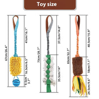 HKM-9014845 Interactive Bite-Resistant Cord Teether Pet Toy - Tug-of-War Design in Green, Orange, and Blue