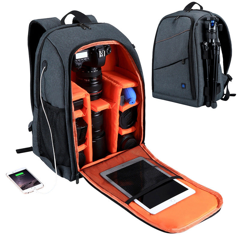 HKM-901523 Waterproof Outdoor Camera Backpack with Dual Shoulders and Multiple Storage Pockets