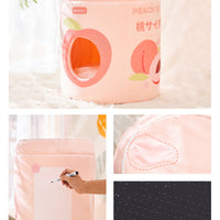 HKM-9016253 Cozy Removable & Washable Cat Nest in Peach and Grape Soda Colors