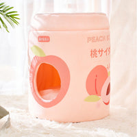 HKM-9016253 Cozy Removable & Washable Cat Nest in Peach and Grape Soda Colors