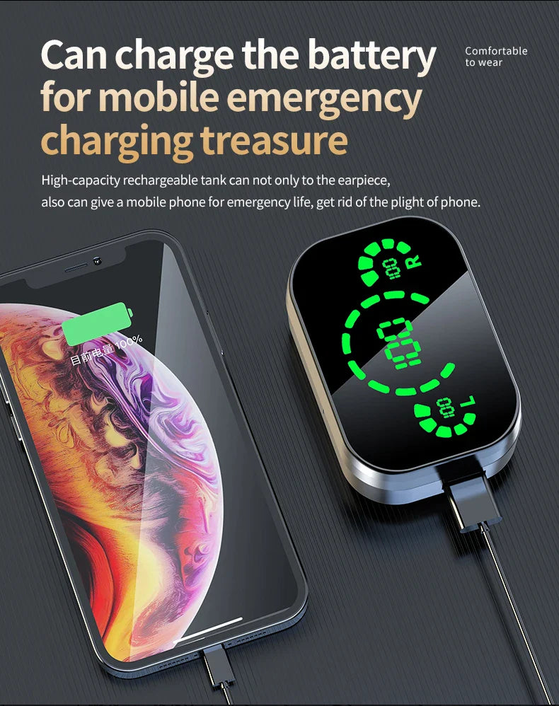 HKM-901651 Wireless Stereo Earbuds with Charging Case and Built-in Mic