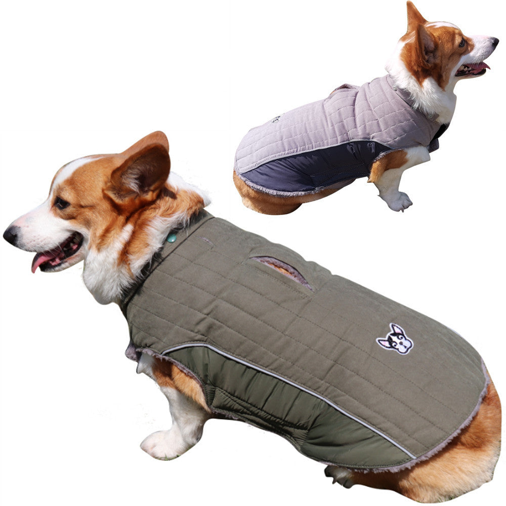 HKM-9016637 Reversible Polar Fleece Coat for Dogs - Warm and Comfortable Winter Vest