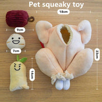 HKM-9017021 Plush Sound Toy for Dogs and Cats - Squeaky Chicken with Chewable Parts and Interactive Play Features