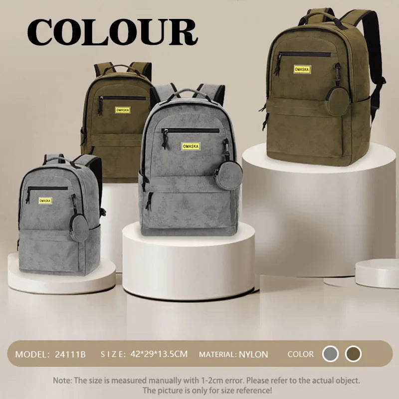 HKM-901715 Custom Logo Nylon Laptop Backpack for Business, 17 Inch, Unisex Design