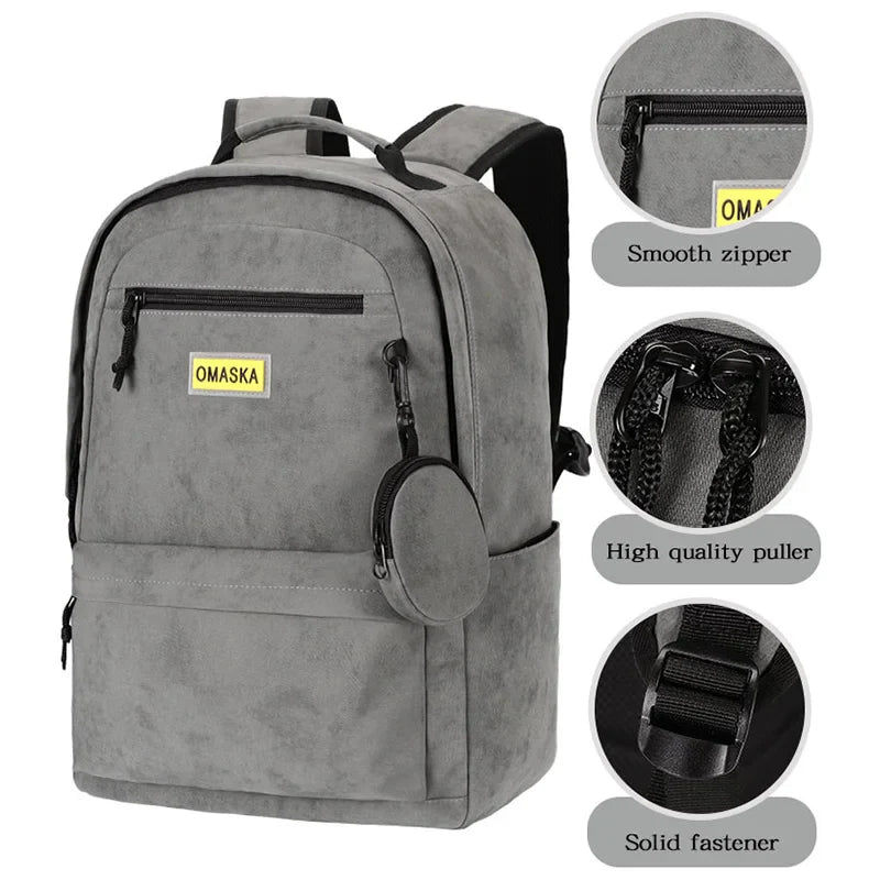HKM-901715 Custom Logo Nylon Laptop Backpack for Business, 17 Inch, Unisex Design