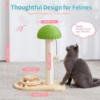 HKM-9017661 Interactive 2-in-1 Cat Scratching Post with Sisal Rope and Track Ball Toy