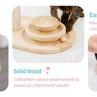 HKM-9017661 Interactive 2-in-1 Cat Scratching Post with Sisal Rope and Track Ball Toy