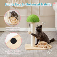 HKM-9017661 Interactive 2-in-1 Cat Scratching Post with Sisal Rope and Track Ball Toy
