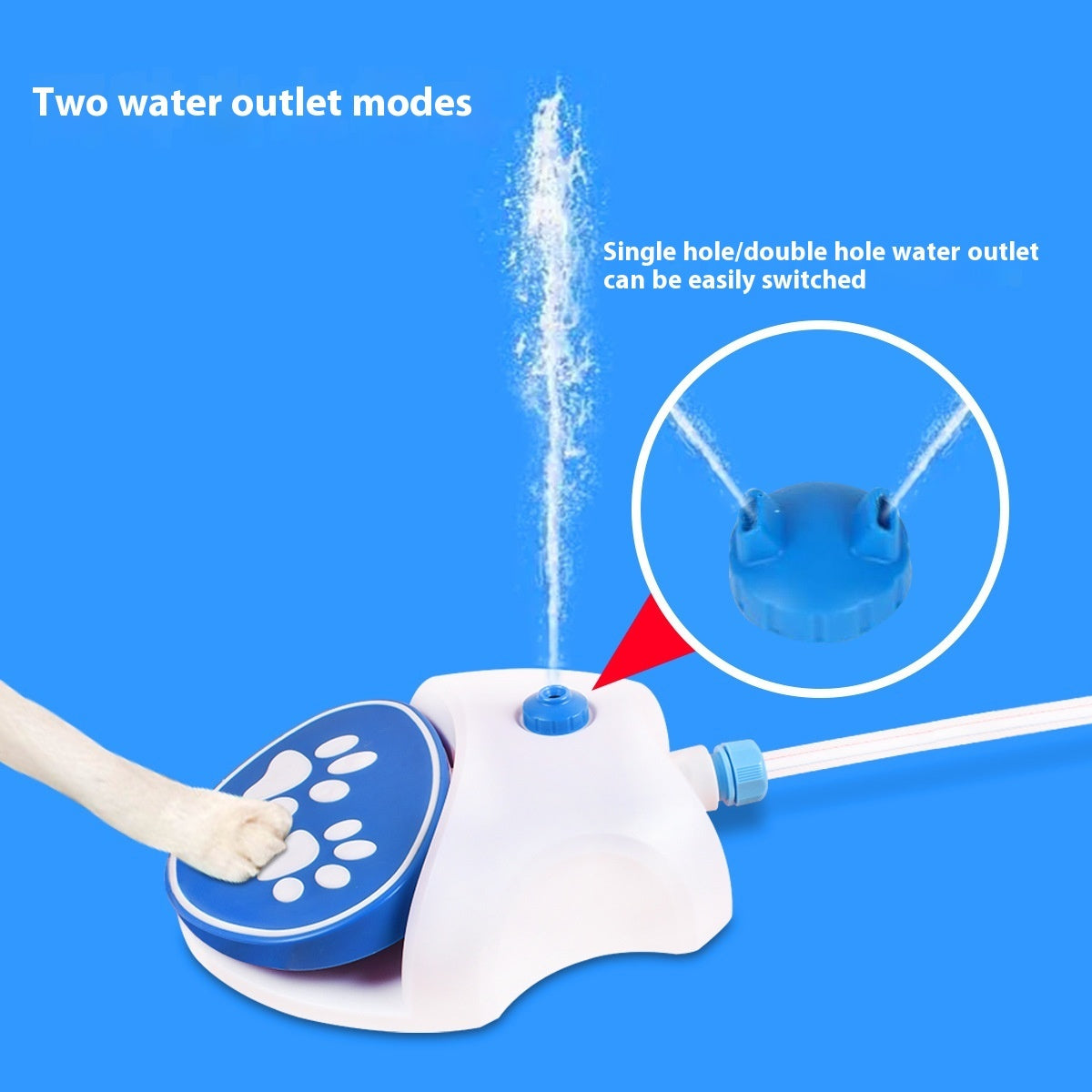 HKM-9018045 Automatic Outdoor Pet Water Dispenser - Blue and Orange PVC ABS Tableware