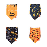 HKM-9019581 Halloween Print Triangle Towel for Dogs and Cats – Polyester Material with Fun Designs