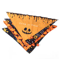 HKM-9019581 Halloween Print Triangle Towel for Dogs and Cats – Polyester Material with Fun Designs