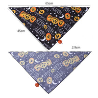HKM-9019581 Halloween Print Triangle Towel for Dogs and Cats – Polyester Material with Fun Designs