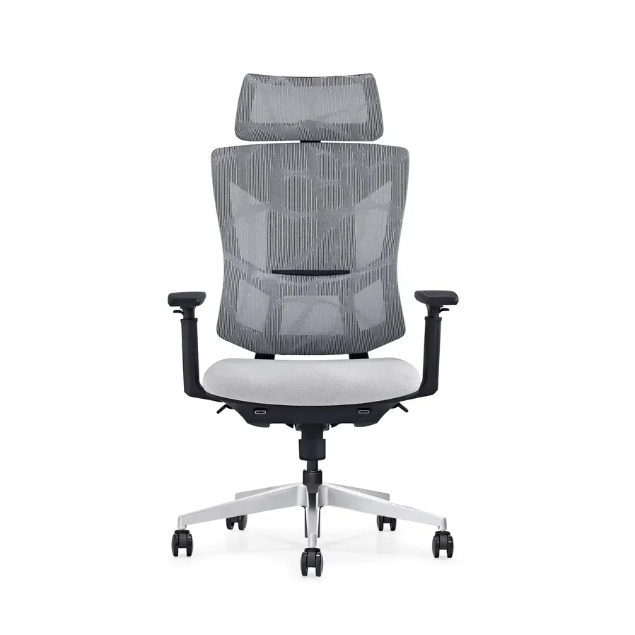 HKM-902099 Luxury Ergonomic Mesh Office Chair with Footrest - Executive Recliner for Managers