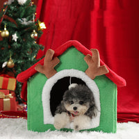 HKM-9022013 Cozy Small Cat & Dog Teddy House Nest with Rabbit Fur Lining