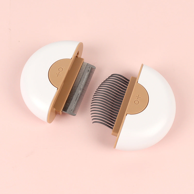 HKM-9023549 Gemini Universal Pet Massage Knot Opening Comb for Cats and Dogs - Mint Green & Cherry Blossom Pink