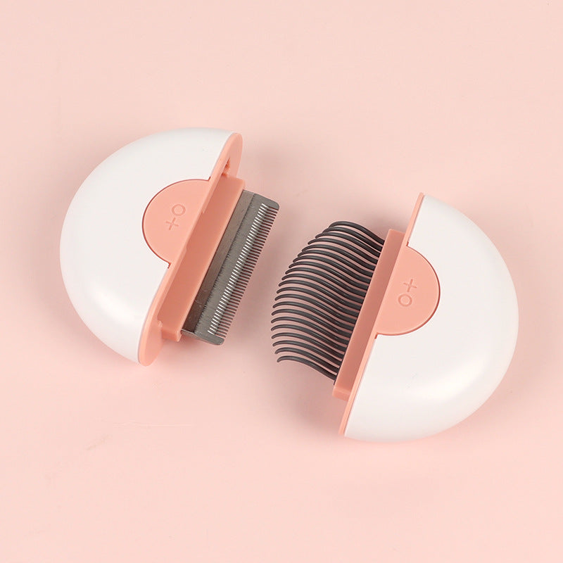 HKM-9023549 Gemini Universal Pet Massage Knot Opening Comb for Cats and Dogs - Mint Green & Cherry Blossom Pink
