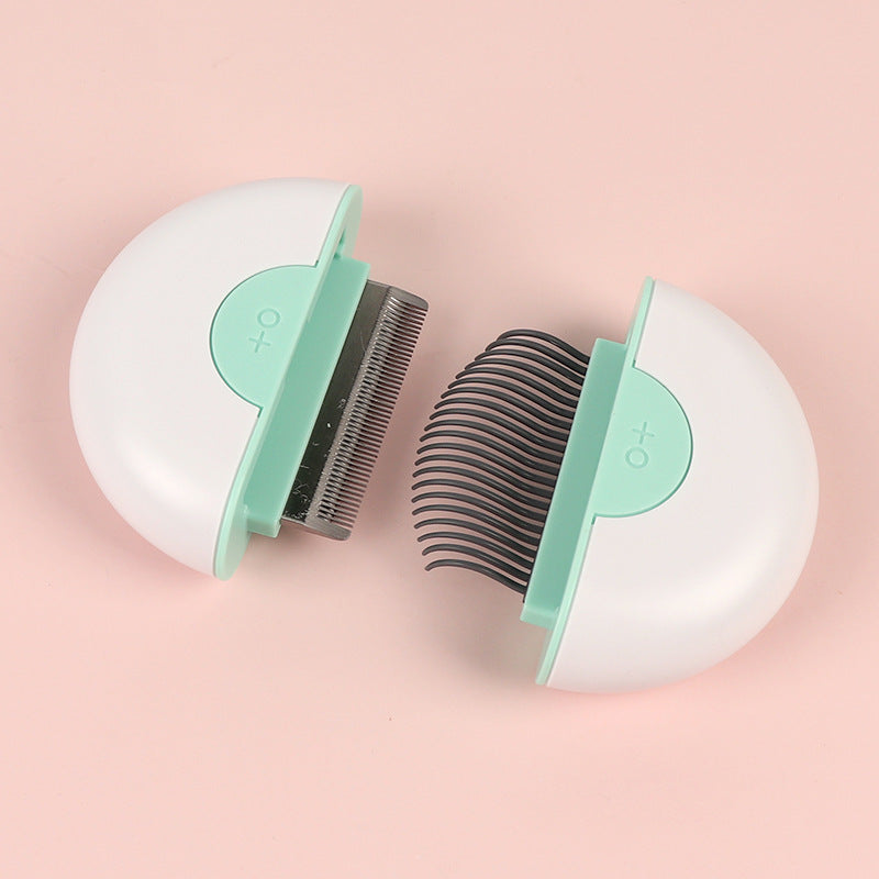 HKM-9023549 Gemini Universal Pet Massage Knot Opening Comb for Cats and Dogs - Mint Green & Cherry Blossom Pink