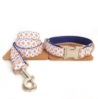 HKM-902355 Durable Polyester Pet Collar and Traction Rope Set in Orange Lantern