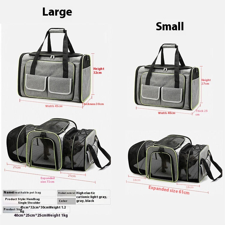 HKM-9024189 Portable Foldable Cat Pet Travel Bag - Breathable Vehicle-Mounted Design