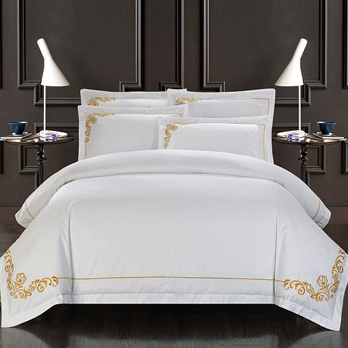 HKM-902419 Four-Piece Pure Cotton Bedding Set - Simple Design, 100% Cotton, Soft Twill Weave