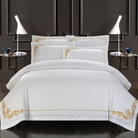 HKM-902419 Four-Piece Pure Cotton Bedding Set - Simple Design, 100% Cotton, Soft Twill Weave