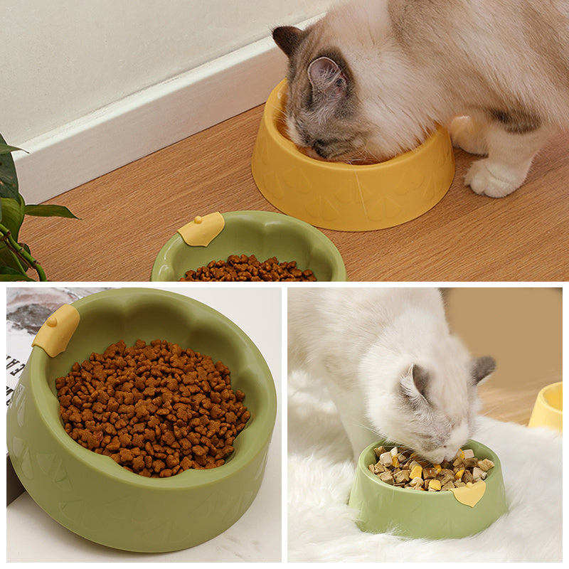 HKM-9025213 Pet Feeding Bowl Set for Dogs and Cats - Double Plastic Dish with Anti-Tipping Design, Easy to Clean