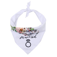 HKM-9025341 White Letter Pattern Scarf for Dogs - Polyester Neck Size 25-48CM, Suitable for All Seasons and Special Occasions