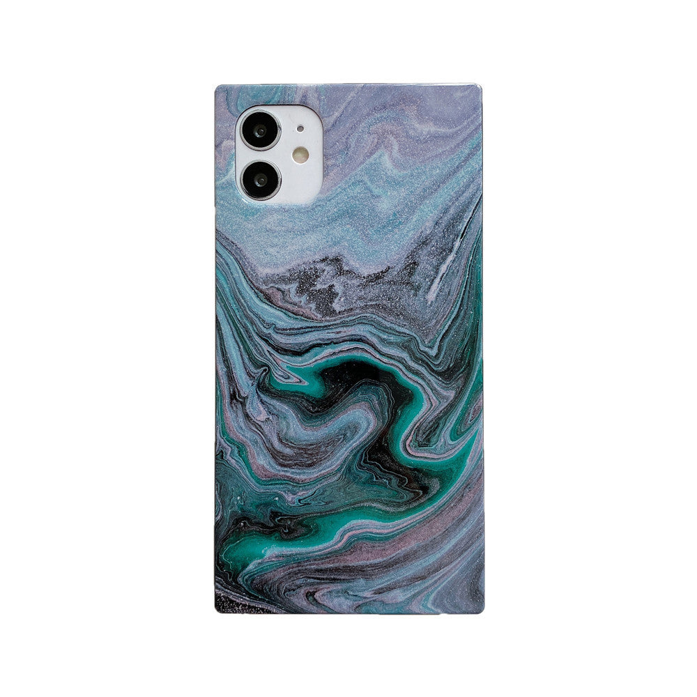 HKM-902739 Granite Stone Marble Pattern Half-Clad Phone Case for iPhone 12, 11 Pro, X, XS Max