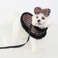 HKM-9027517 Classic Cloak with Traction Rope for Pets - Versatile Hand-Holding Options in Stylish Designs