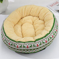 HKM-9027773 Cozy Cat and Dog Bed with Winter Warm Pet Mat - 50 cm Diameter
