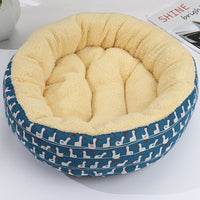 HKM-9027773 Cozy Cat and Dog Bed with Winter Warm Pet Mat - 50 cm Diameter