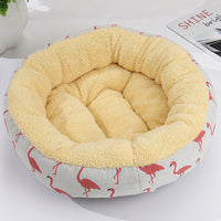 HKM-9027773 Cozy Cat and Dog Bed with Winter Warm Pet Mat - 50 cm Diameter