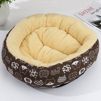 HKM-9027773 Cozy Cat and Dog Bed with Winter Warm Pet Mat - 50 cm Diameter