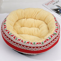 HKM-9027773 Cozy Cat and Dog Bed with Winter Warm Pet Mat - 50 cm Diameter