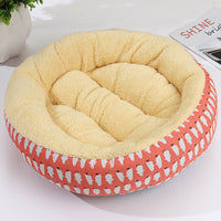 HKM-9027773 Cozy Cat and Dog Bed with Winter Warm Pet Mat - 50 cm Diameter