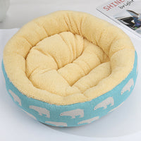 HKM-9027773 Cozy Cat and Dog Bed with Winter Warm Pet Mat - 50 cm Diameter