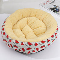 HKM-9027773 Cozy Cat and Dog Bed with Winter Warm Pet Mat - 50 cm Diameter