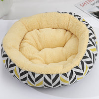 HKM-9027773 Cozy Cat and Dog Bed with Winter Warm Pet Mat - 50 cm Diameter