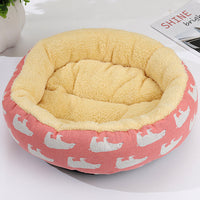 HKM-9027773 Cozy Cat and Dog Bed with Winter Warm Pet Mat - 50 cm Diameter