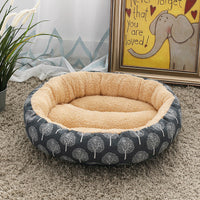 HKM-9027773 Cozy Cat and Dog Bed with Winter Warm Pet Mat - 50 cm Diameter