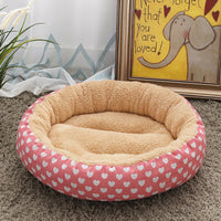 HKM-9027773 Cozy Cat and Dog Bed with Winter Warm Pet Mat - 50 cm Diameter