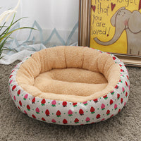 HKM-9027773 Cozy Cat and Dog Bed with Winter Warm Pet Mat - 50 cm Diameter