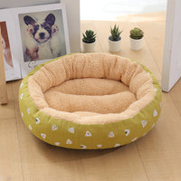 HKM-9027773 Cozy Cat and Dog Bed with Winter Warm Pet Mat - 50 cm Diameter