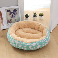 HKM-9027773 Cozy Cat and Dog Bed with Winter Warm Pet Mat - 50 cm Diameter