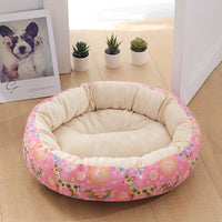 HKM-9027773 Cozy Cat and Dog Bed with Winter Warm Pet Mat - 50 cm Diameter