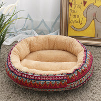 HKM-9027773 Cozy Cat and Dog Bed with Winter Warm Pet Mat - 50 cm Diameter