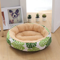 HKM-9027773 Cozy Cat and Dog Bed with Winter Warm Pet Mat - 50 cm Diameter