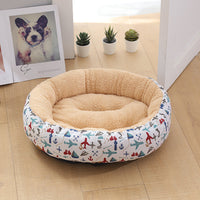 HKM-9027773 Cozy Cat and Dog Bed with Winter Warm Pet Mat - 50 cm Diameter